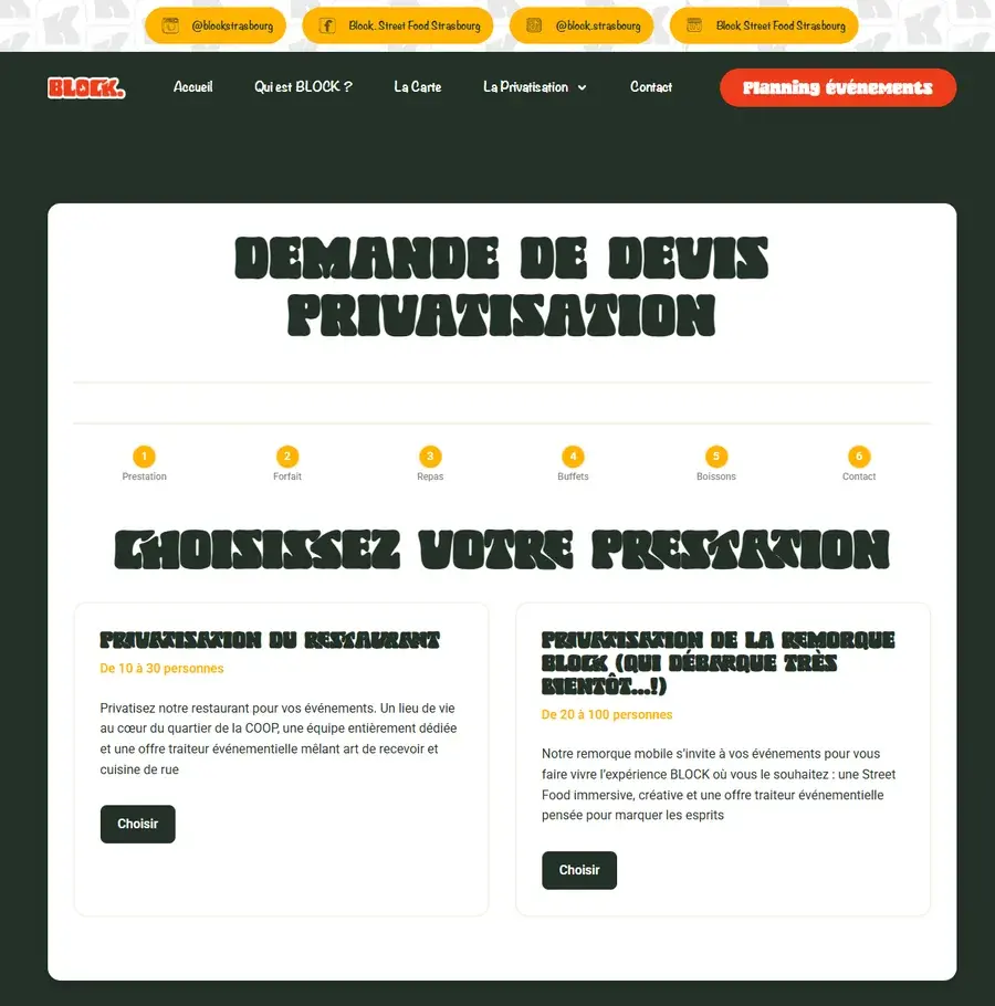 Le site de Block Street Food