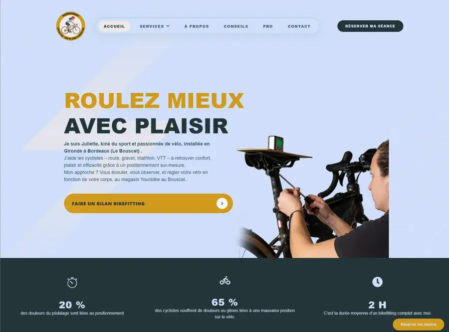 Le site de Kiné Bike Fitting