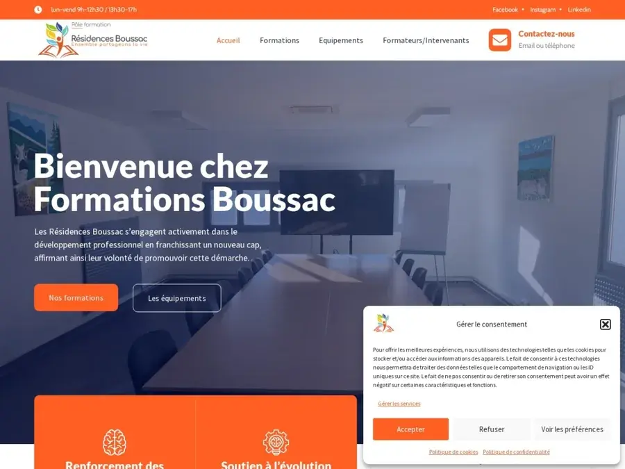Le site de Pôle Formation Boussac