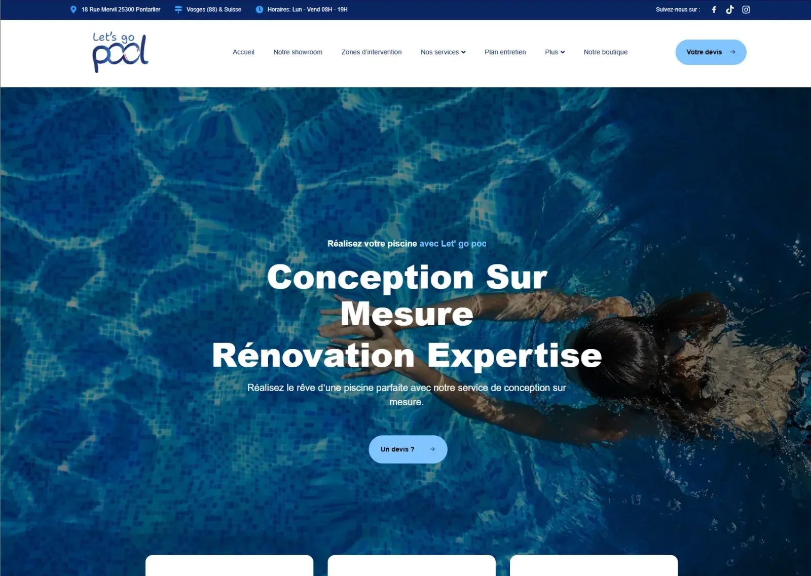 Le site de Let's Go Pool