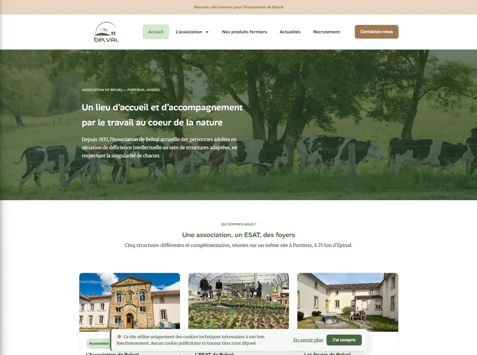 Le site de Association de Belval après la refonte